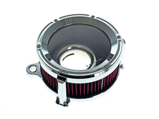Assault Clear Air Cleaner Kit - Chrome. Fits Touring 2008-2016, Softail 2016-2017, CVO Softail 2011-2017 & Dyna Low Rider S 2016-2017 with Throttle-by-Wire - Trask Performance