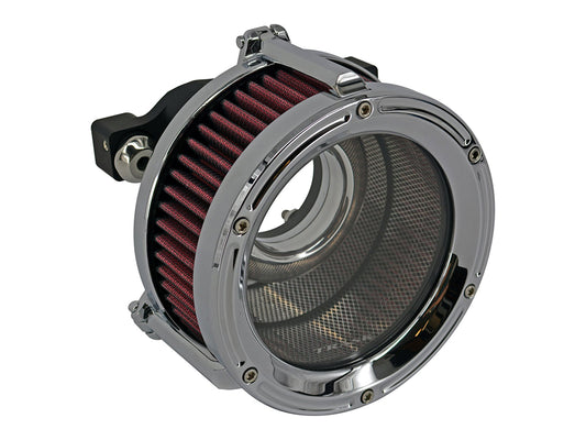 Assault Clear Air Cleaner Kit - Chrome. Fits Touring 2017-2024 & Softail 2018-2024 - Trask Performance