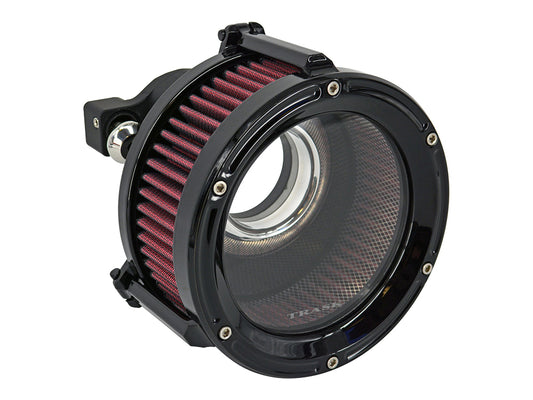 Assault Clear Air Cleaner Kit - Gloss Black. Fits Touring 2017-2024 & Softail 2018-2024 - Trask Performance