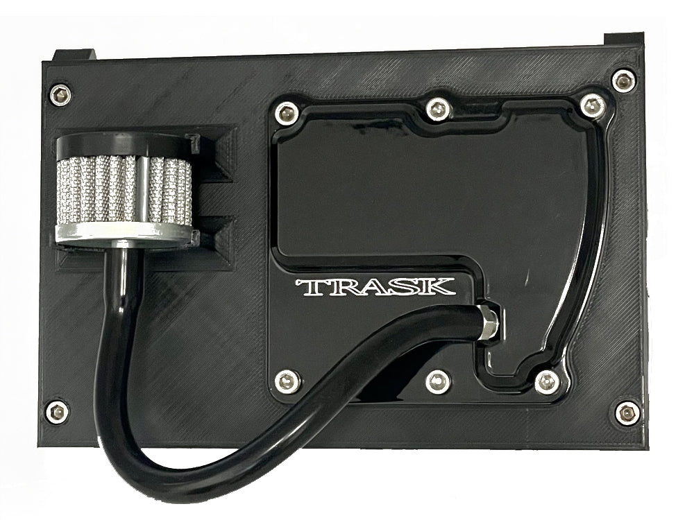 CheckM8 Vented Transmission Top Cover - Black. Fits Milwaukee-Eight 2017up - Trask Performance