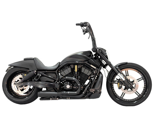 Assault 2-into-1 Exhaust - Black. Fits V-Rod 2007-2017. - Trask Performance