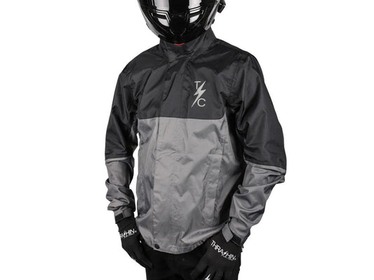 Large Mission Rain Jacket V2 - Black & Grey - Thrashin Supply