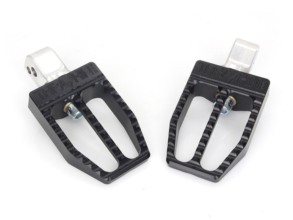 Militant Footpegs - Black. Fits Softail 2018up Rear Passenger - Thrashin Supply
