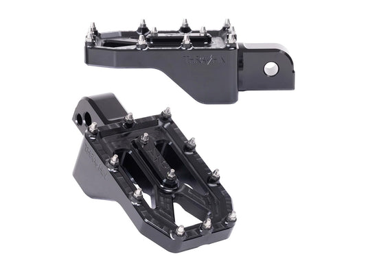 Aggressor Footpegs - Black. Fits Softail 2018up Rear Passenger - Thrashin Supply
