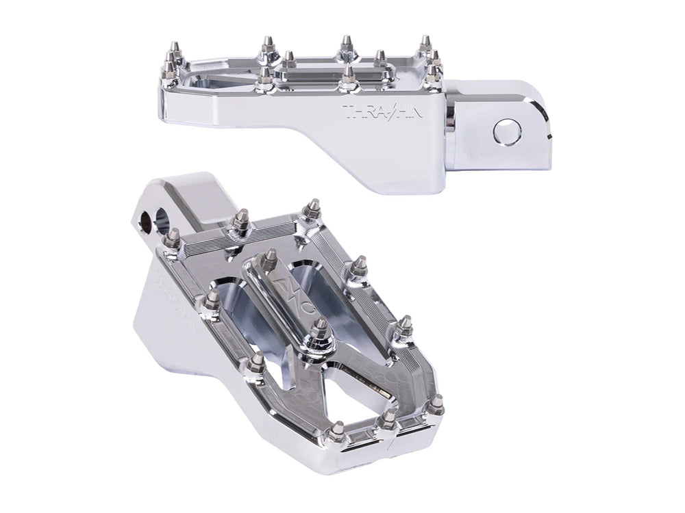 Aggressor Footpegs - Chrome. Fits Softail 2018up Rear Passenger - Thrashin Supply