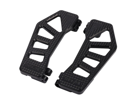 Black Apex Bagger Rider Floorboards. Fits Touring 1980up, FL Softail 1986-2017 & Dyna Switchback 2012-2016 - Thrashin Supply