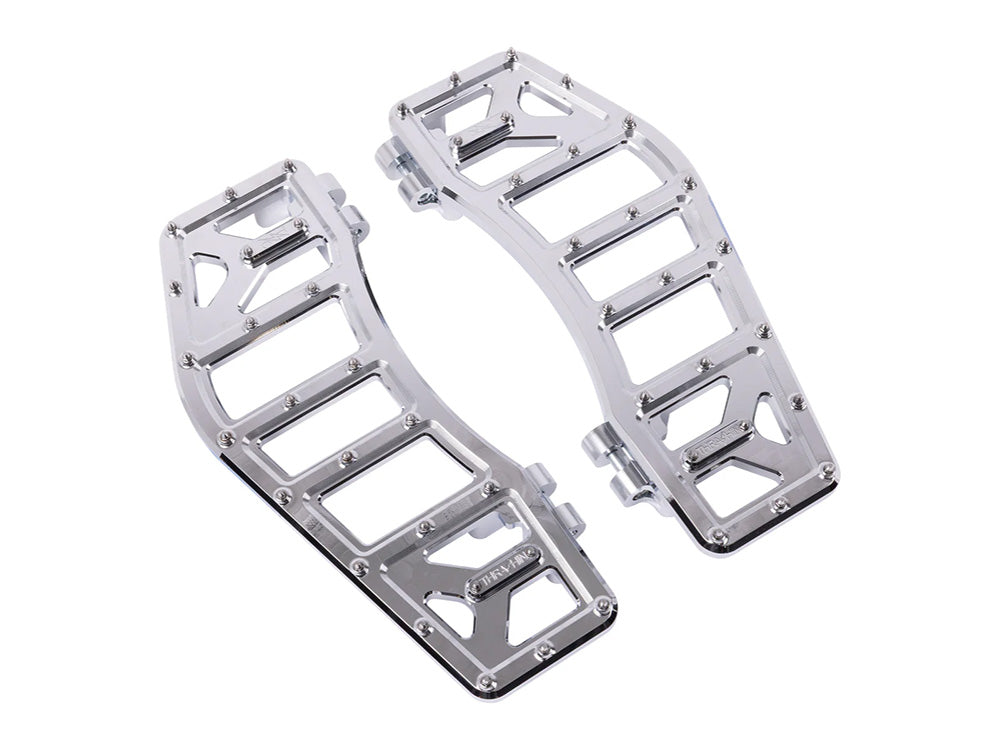 Aggressor Rider Floorboards - Chrome. Fits Touring 1980up, FL Softail 1986-2017 & Dyna Switchback 2012-2016 - Thrashin Supply