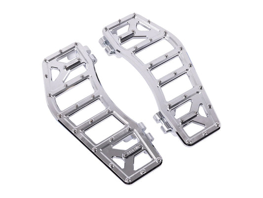 Aggressor Rider Floorboards - Chrome. Fits Touring 1980up, FL Softail 1986-2017 & Dyna Switchback 2012-2016 - Thrashin Supply