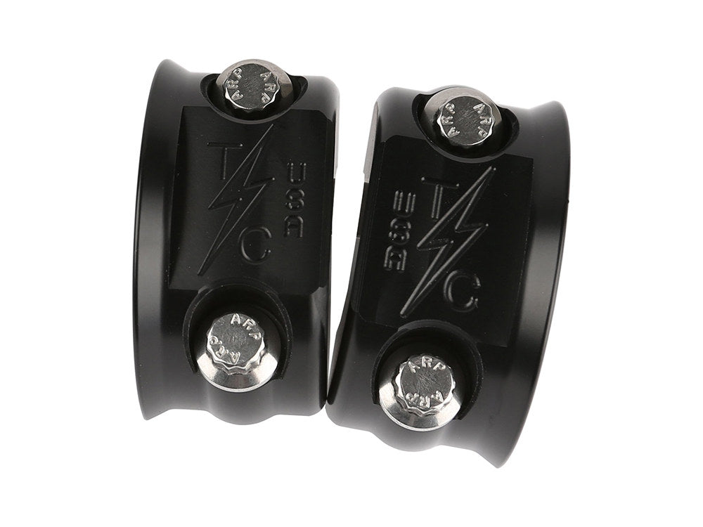 OG Clutch & Brake Perch Clamp - Black. Fits Softail 1984-2024, Dyna 1991-2017, Most Touring 1982-2024, Sportster 1982-2003 & FXR 1982-1994 - Thrashin Supply