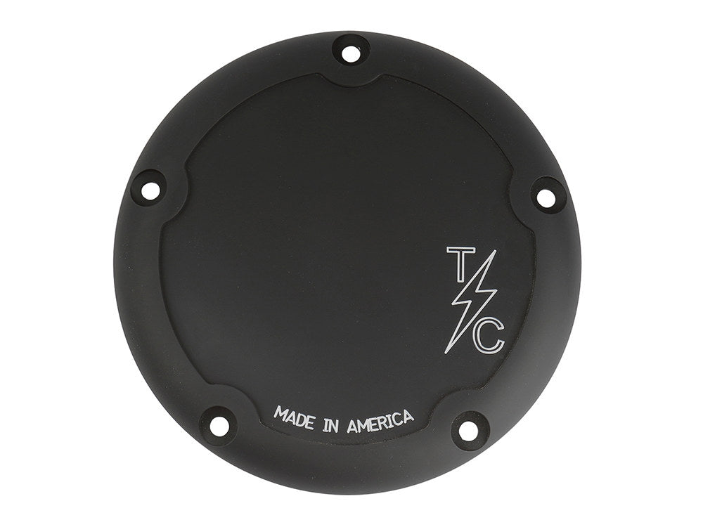 5-Hole Dished Billet Derby Cover - Black. Fits Softail 1999-2018, Dyna 1999-2017 & Touring 1999-2015. - Thrashin Supply