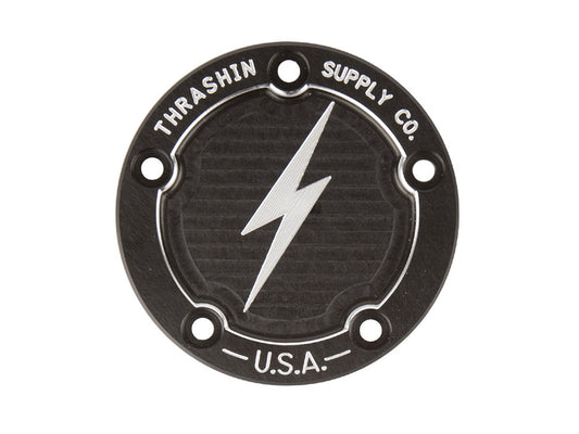 Dished Points Cover - Black. Fits Twin Cam 1999-2017. - Thrashin Supply