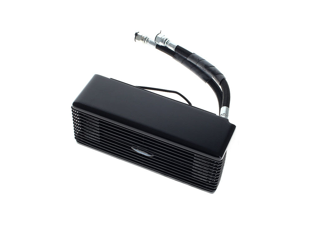 Fan Assisted Low Mount Oil Cooler Kit - Gloss Black. Fits Dyna 1993-2017 - Ultra Cool