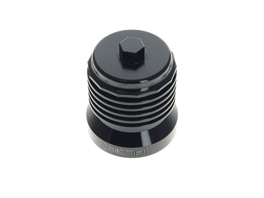 FLO Reusable Oil Filter - Black with Polished Fins. Fits Street 2015-2020, Indian 2014up, Victory 1999-2017 & Various Honda, Kawasaki, Triumph & Yamaha Models - Ultra Cool