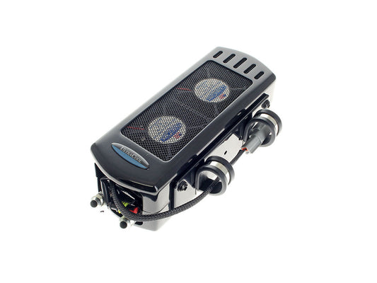 Fan Assisted Side Mount Oil Cooler Kit - Gloss Black. Fits Softail 2018up with no Crash Bar/Engine Guard - Ultra Cool