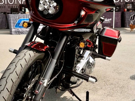 Fan Assisted Side Mount Oil Cooler Kit - Naked. Fits Softail 2018up with Aftermarket Engine Guards - Ultra Cool