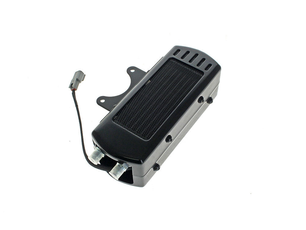 Fan Assisted Side Mount Oil Cooler Kit - Gloss Black. Fits Touring 1992-2008 and FXR 1992-1994 - Ultra Cool