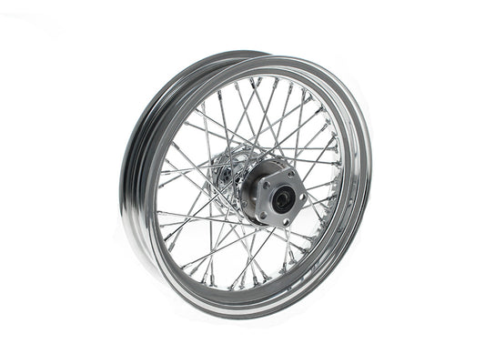 16in. x 3.0in. Rear 40 Spoke Cross Laced Wheel - Chrome. Fits Softail 1986-1999, Dyna 1991-1999, FXR 1986-1994 & Sportster 1986-1999. - V-Factor
