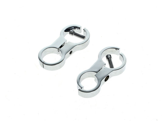 Oil Cooler Standoff Clamps - Chrome. Fits 1-1/4in. Frame - V-Factor