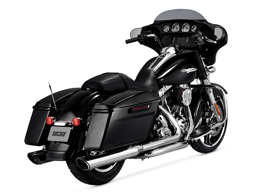4in. Twin Slash Round Slip-On Mufflers - Chrome. Fits Touring 2017up - Vance And Hines