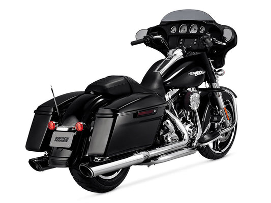 4in. Twin Slash Round Slip-On Mufflers - Chrome. Fits Touring 2017up - Vance And Hines
