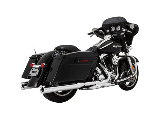 4in. Eliminator 400 Slip-On Mufflers - Chrome with Chrome End Caps. Fits Touring 1995-2016 & Trike 2017-2020. - Vance And Hines