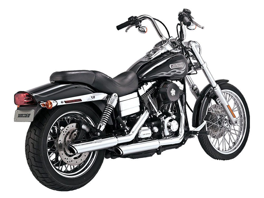 3in. Twin Slash Slip-On Mufflers - Chrome. Fits Dyna 1995-2017 - Vance And Hines