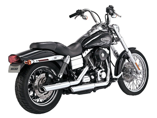 3in. Twin Slash Slip-On Mufflers - Chrome. Fits Dyna 1995-2017 - Vance And Hines