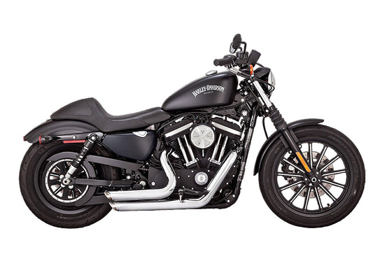 Shortshots Staggered Exhaust - Chrome. Fits Sportster 2004-2013 - Vance And Hines