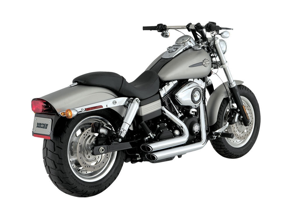 Shortshots Staggered Exhaust - Chrome. Fits Dyna 2006-2017 - Vance And Hines