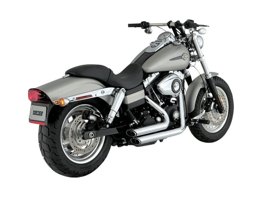 Shortshots Staggered Exhaust - Chrome. Fits Dyna 2006-2017 - Vance And Hines