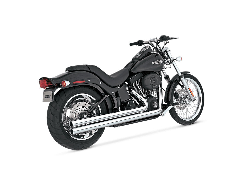 Big Shots Long Exhaust - Chrome. Fits Softail 1986-2017 Non-240 Tyre Models - Vance And Hines