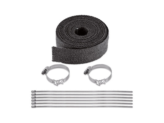 Black Heat Wrap. 2in. Wide x 25 Foot Roll with Locking Ties. - Vance And Hines