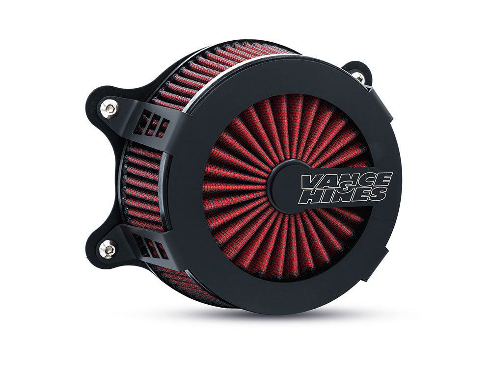 VO2 Cage Fighter Air Cleaner Kit - Black. Fits CVO Touring 2023up, Street Glide & Road Glide 2024up, Touring 2025up & Softail 2025up - Vance And Hines