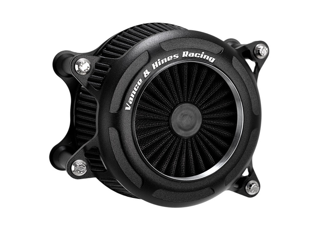 VO2 Onyx Air Cleaner Kit - Wrinkle Black. Fits Touring 2017-2024 & Softail 2018-2024 - Vance And Hines