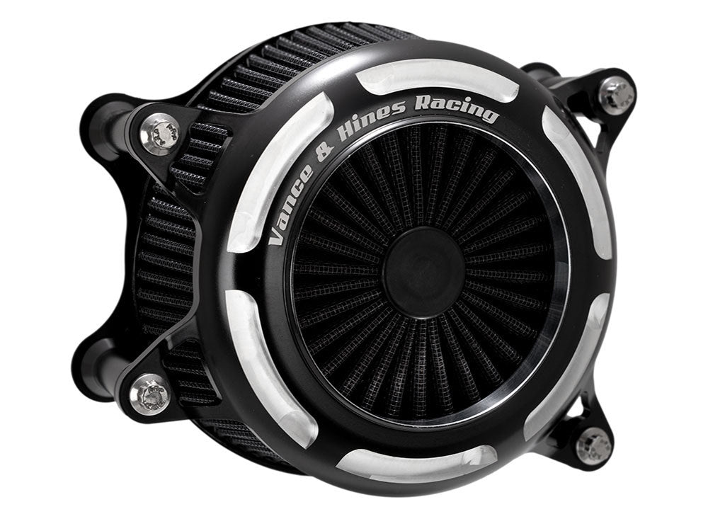 VO2 Onyx Air Cleaner Kit - Black Contrast Cut. Fits Touring 2017-2024 & Softail 2018-2024 - Vance And Hines