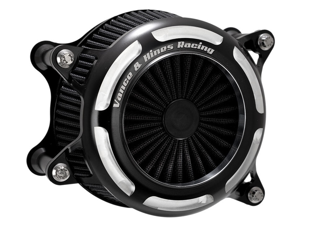VO2 Onyx Air Cleaner Kit - Black Contrast Cut. Fits CVO Touring 2023up, Street Glide & Road Glide 2024up, Touring 2025up & Softail 2025up - Vance And Hines