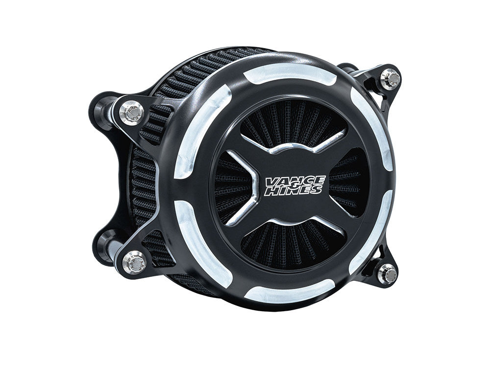 VO2 X Air Cleaner Kit - Black Contrast. Fits Touring 2017-2024 & Softail 2018-2024 - Vance And Hines