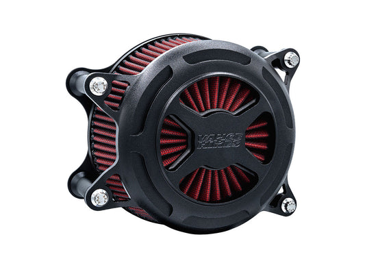 VO2 X Air Cleaner Kit - Wrinkle Black. Fits Touring 2008-2016, Softail 2016-2017, CVO Softail 2011-2017 & Dyna Low Rider S 2016-2017 with Throttle-by-Wire - Vance And Hines