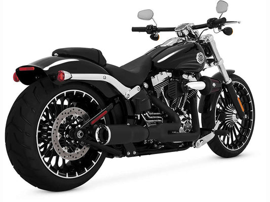 Hi-Output 2-into-1 Exhaust - Black. Fits Softail Breakout 2013-2017 - Vance And Hines