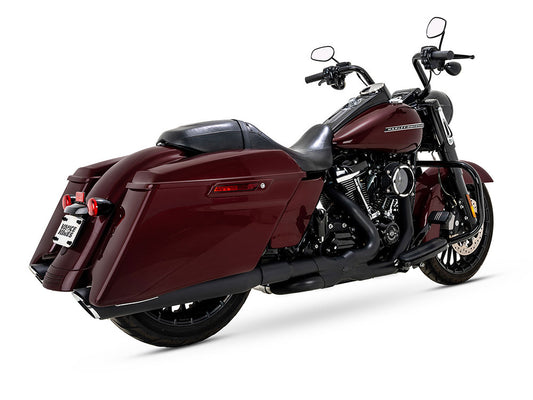 4in. Twin Slash Round Slip-On Mufflers - Black. Fits Touring 2017up - Vance And Hines