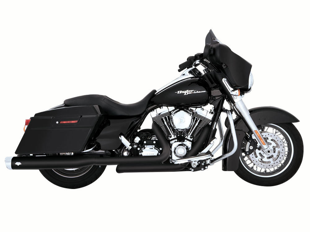 Dresser Duals, Right Side Tuck & Under Headers - Black. Fits Touring 2009-2016 - Vance And Hines