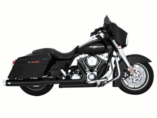 Dresser Duals, Right Side Tuck & Under Headers - Black. Fits Touring 2009-2016 - Vance And Hines