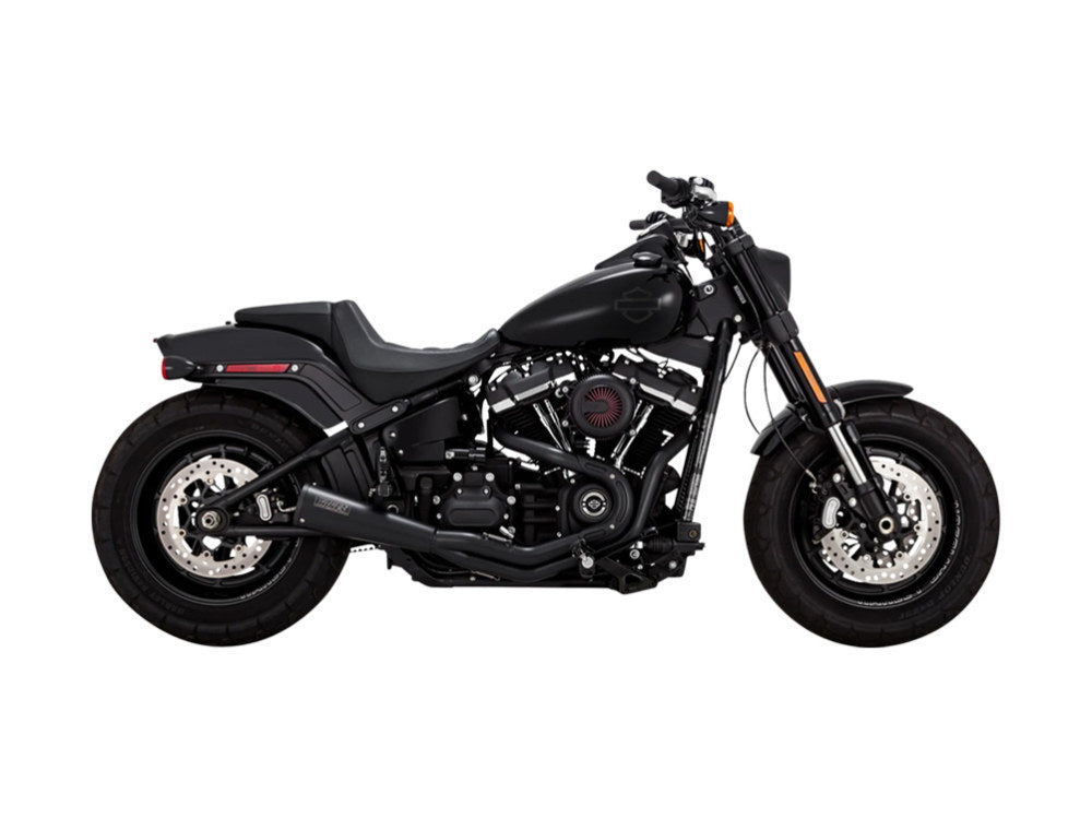2-into-1 Upsweep Exhaust - Black. Fits Softail 2018up Non-240 Tyre Models - Vance And Hines