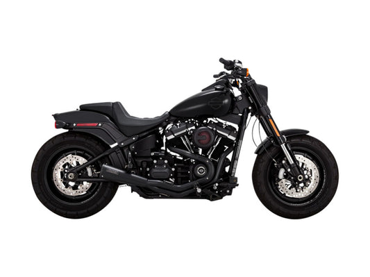 2-into-1 Upsweep Exhaust - Black. Fits Softail 2018up Non-240 Tyre Models - Vance And Hines