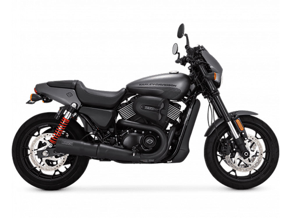 Hi Output Slip-On Muffler - Black with Black End Cap. Fits Street 2015-2020. - Vance And Hines