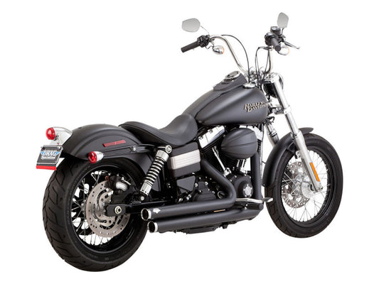 Big Shots Staggered Exhaust - Black. Fits Dyna 2006-2017 - Vance And Hines