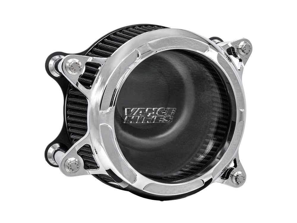 VO2 Insight Air Cleaner Kit - Chrome. Fits Softail 2000-2015, Dyna 1999-2017, Touring 1999-2007 with CV Carb or Cable Operated Delphi EFI - Vance And Hines