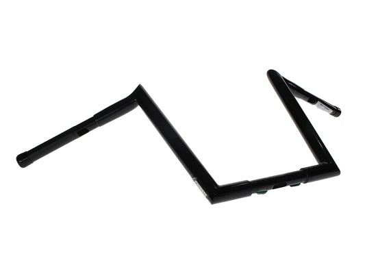 12in. x 1-1/4in. Chubby Hooked Ape Hanger Handlebars - Gloss Black. - Wild 1 Handlebars