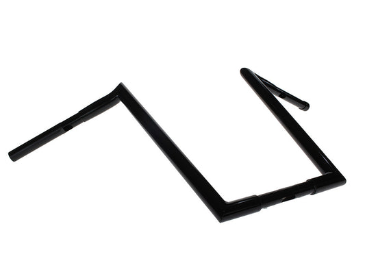 16in. x 1-1/4in. Chubby Hooked Ape Hanger Handlebar - Gloss Black. - Wild 1 Handlebars
