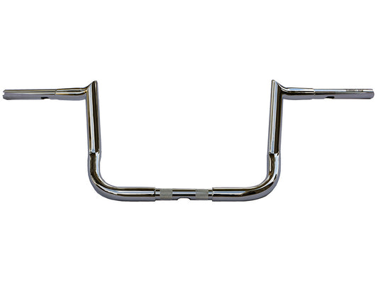 10in. x 1-1/4in. Chubby Bagger Hooked Ape Hanger Handlebar - Chrome. Fits Ultra Models 1996-2024 and Street Glide 1996-2023 - Wild 1 Handlebars